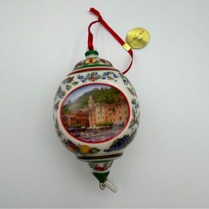 Danbury Mint Buone Feste 2009 Porcelain Christmas Ornament Italy Scene